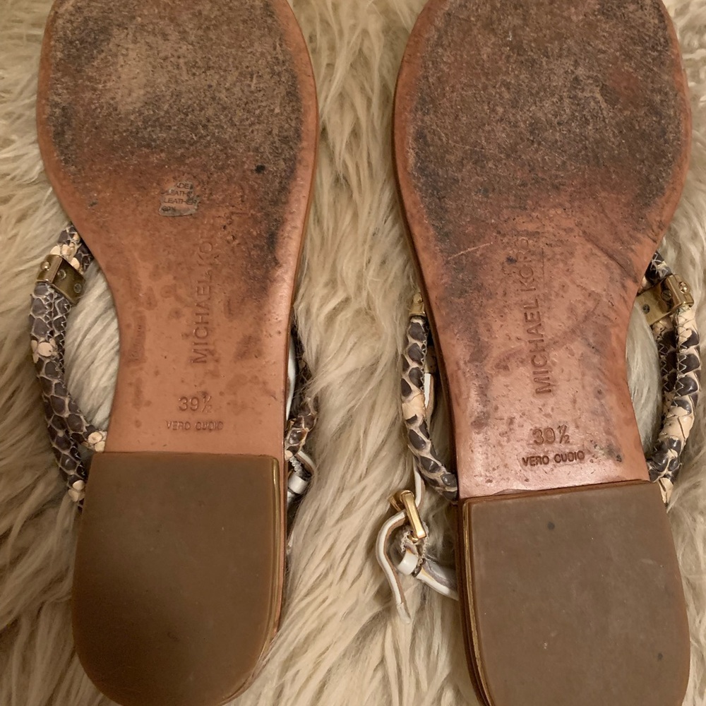 Mk Collection White Python Hartley Thong Sandles - image 5